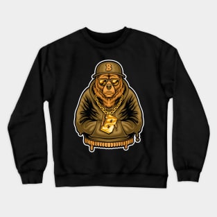 Hip Hop Bear, Illustration Mascot, Graffiti Style Crewneck Sweatshirt